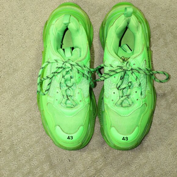 Balenciaga Men\'s Size 43 / 10 Triple S 541624 Green Round Toe Lace-Up Sneakers main image 6